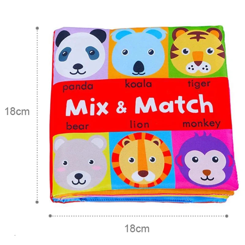 Brixie Baby Crinkle Cloth Book - Soft Sensory Learning Toy for Toddlers