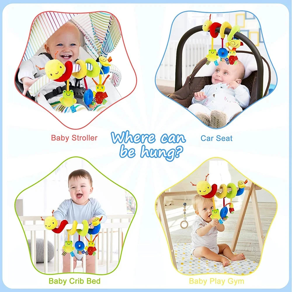 Brixie Baby Musical Spiral Hanging Toy - Crib, Stroller & Car Seat Rattle