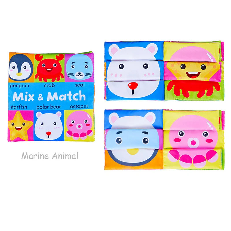 Brixie Baby Crinkle Cloth Book - Soft Sensory Learning Toy for Toddlers