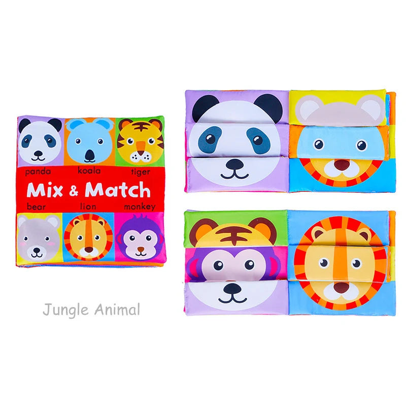 Brixie Baby Crinkle Cloth Book - Soft Sensory Learning Toy for Toddlers