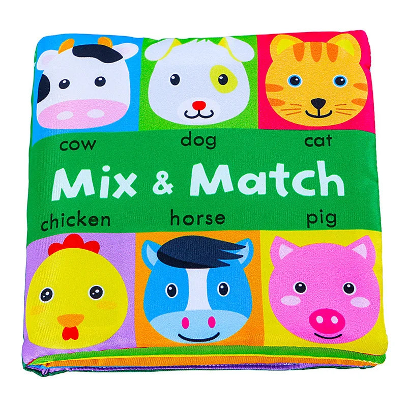 Brixie Baby Crinkle Cloth Book - Soft Sensory Learning Toy for Toddlers